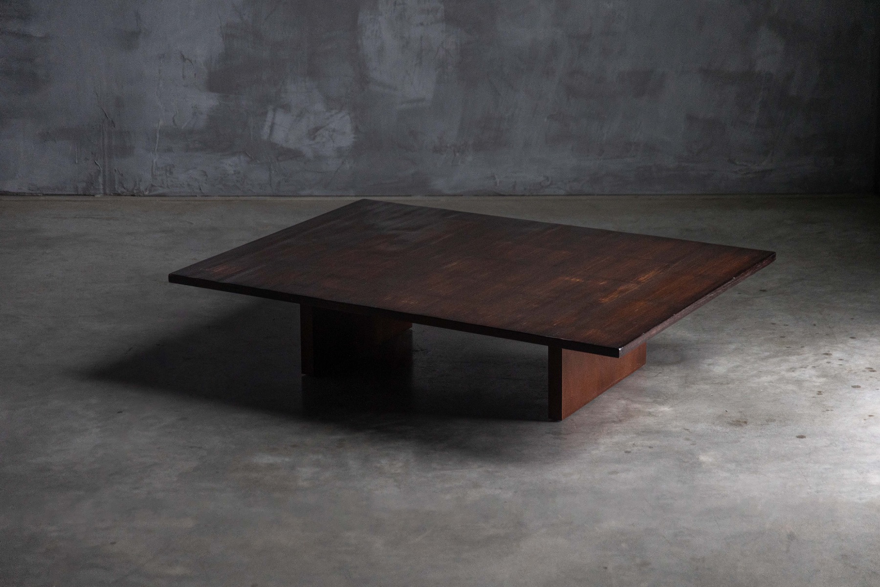 Sculpted brutalist coffee table created in 2025