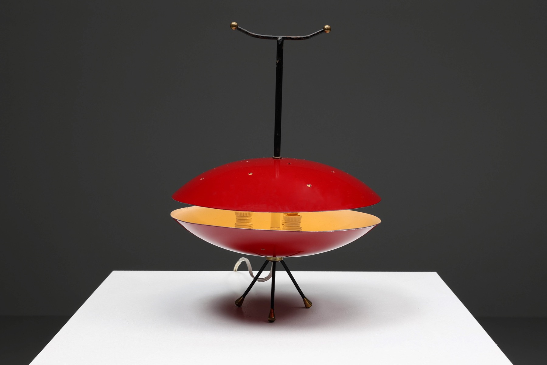Space age red and black lamp from the 1970s
