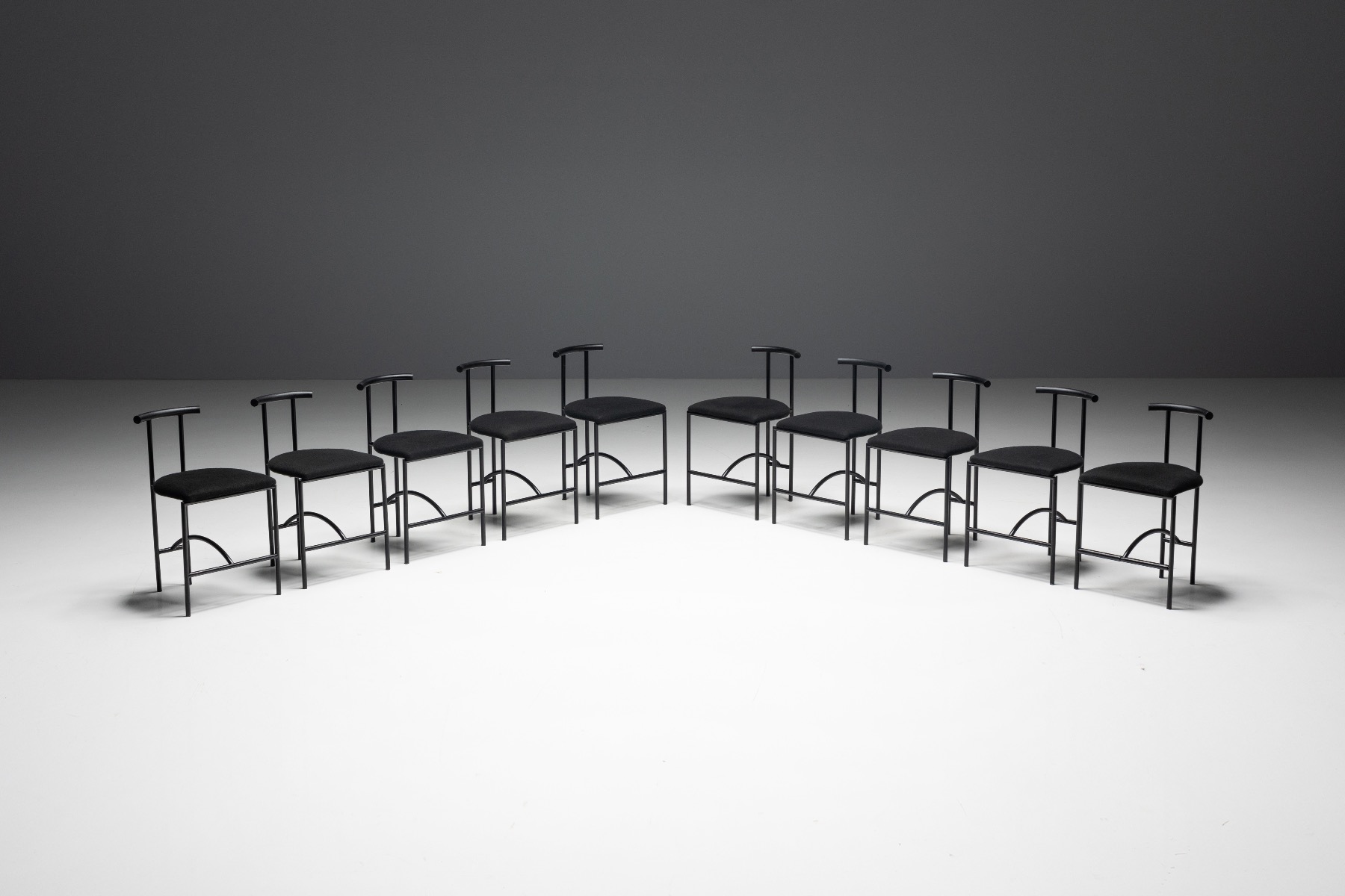 Postmodern Tokyo dining chairs by Rodney Kinsman for Bieffeplast 1980s