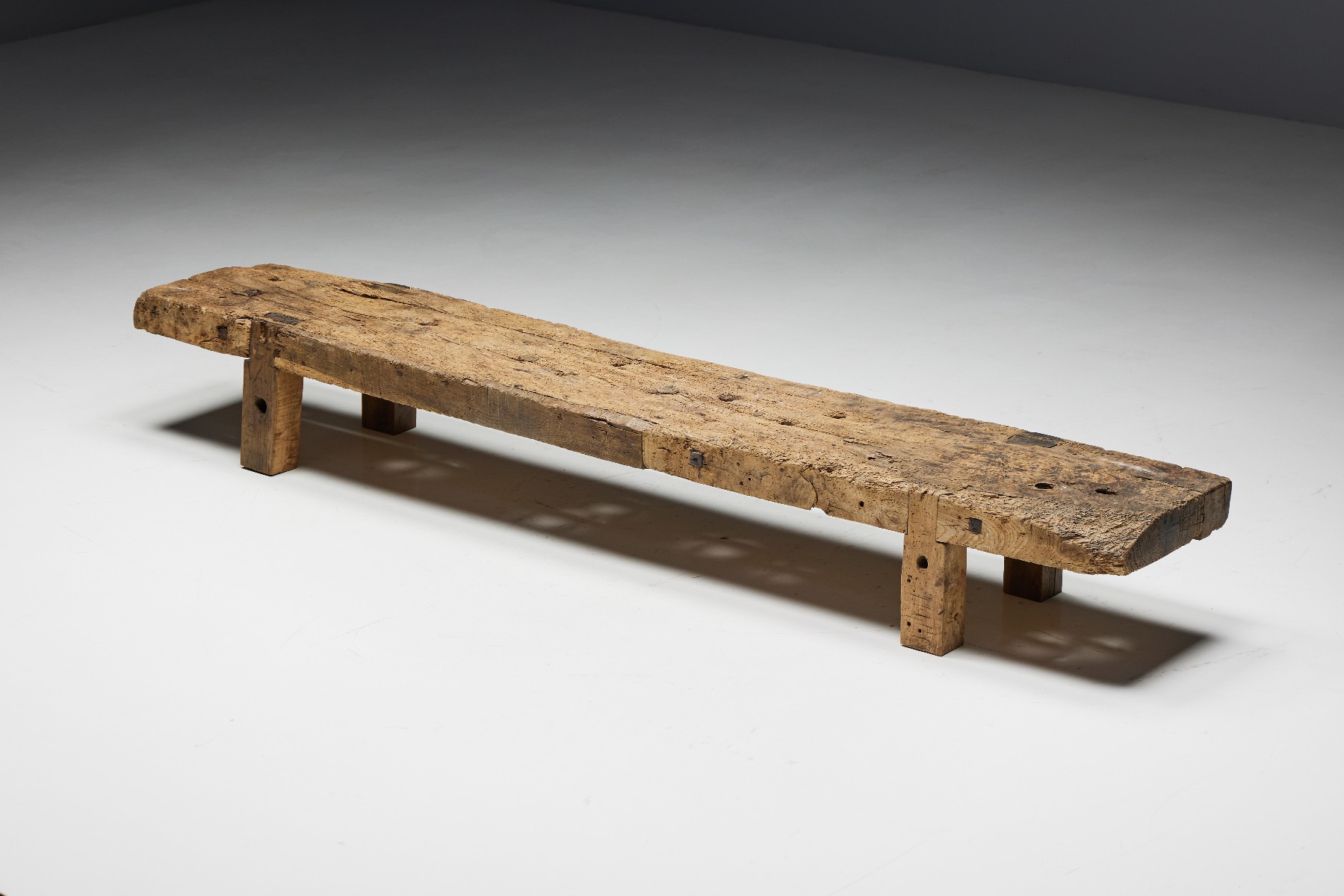 Wabi sabi primitive rustic bench from the nineteenth century