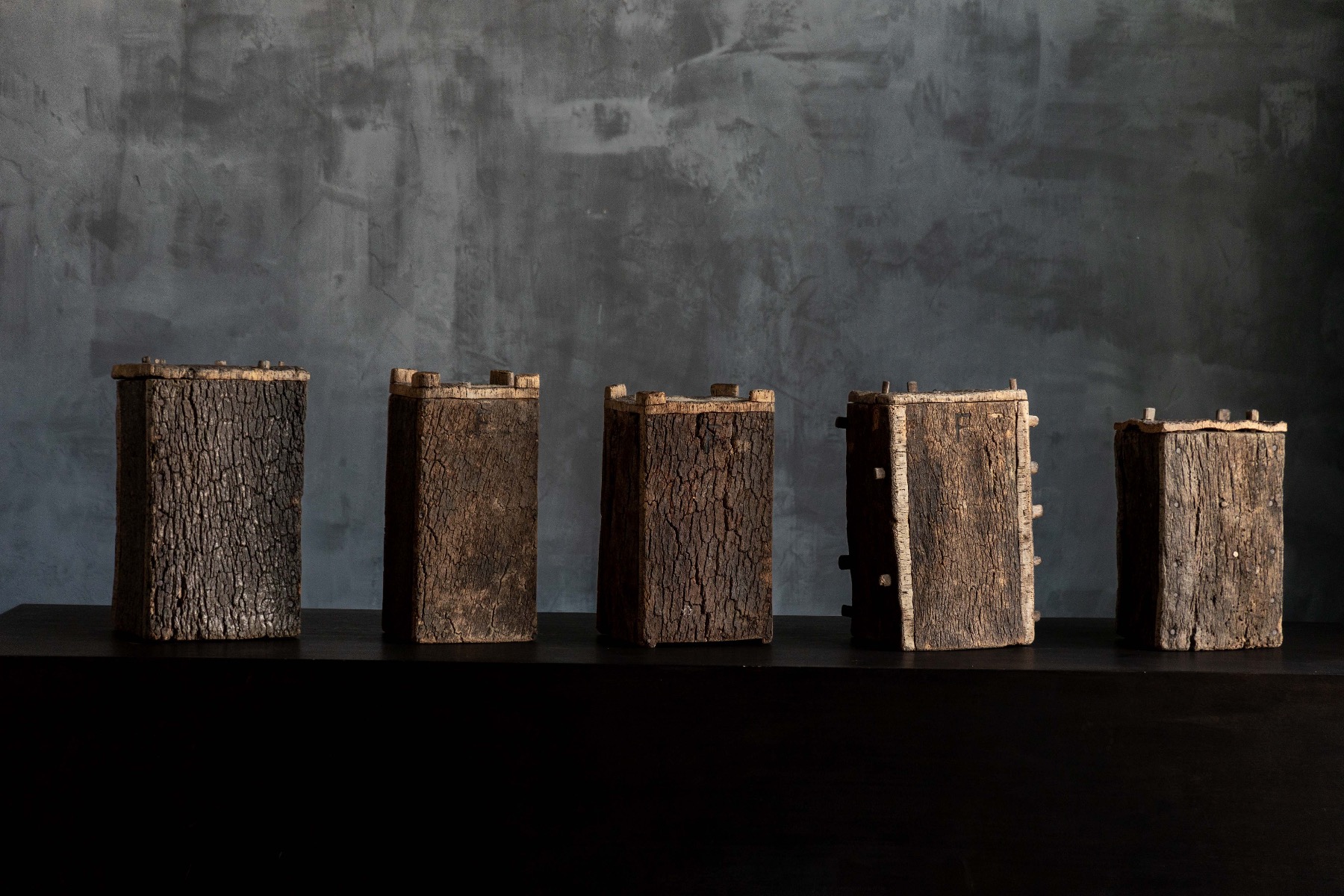 Wabi Sabi vernacular log beehives from the 19th century