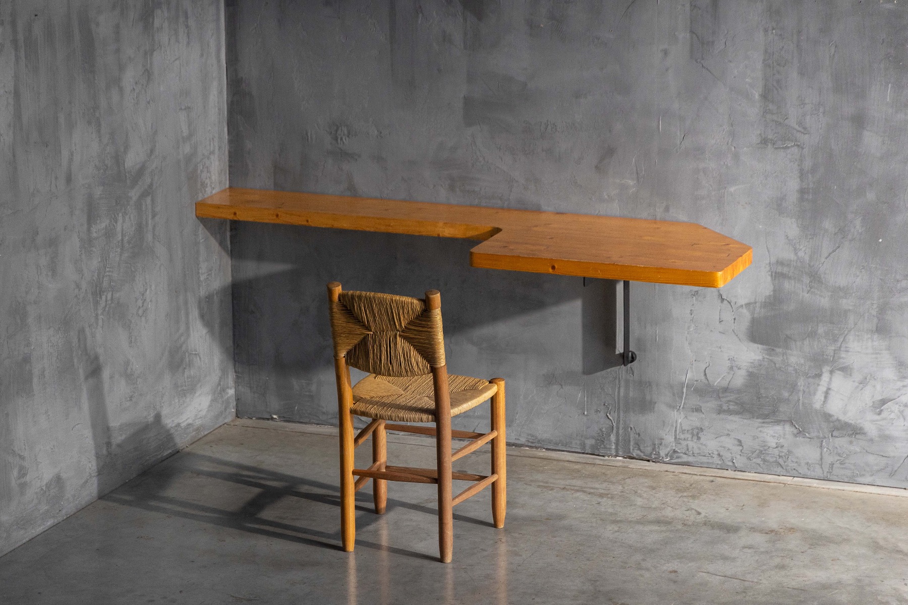 Wall mounted console table designed by Charlotte Perriand, France 1950s