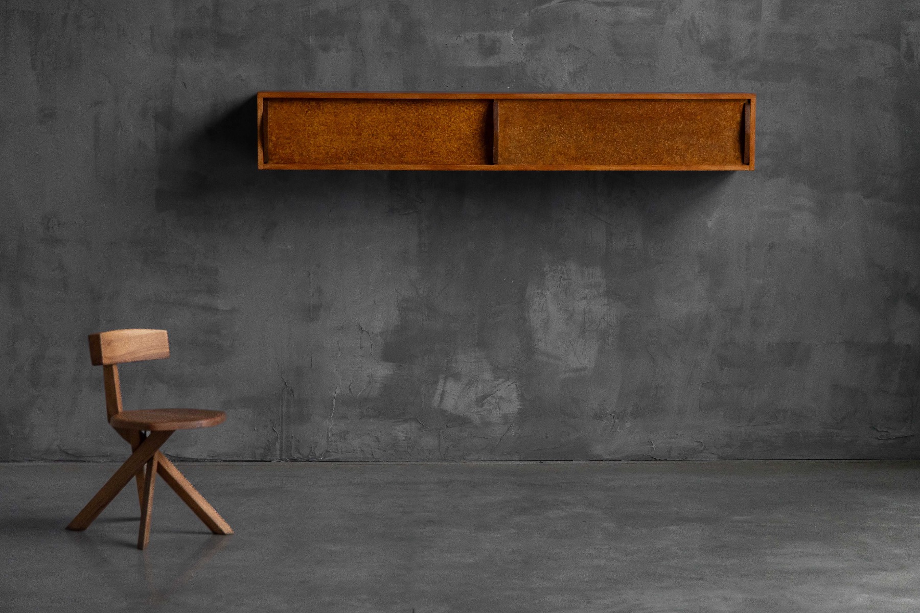 Wall mounted shelf designed by Charlotte Perriand with Atelier Jean Prouvé, 1954