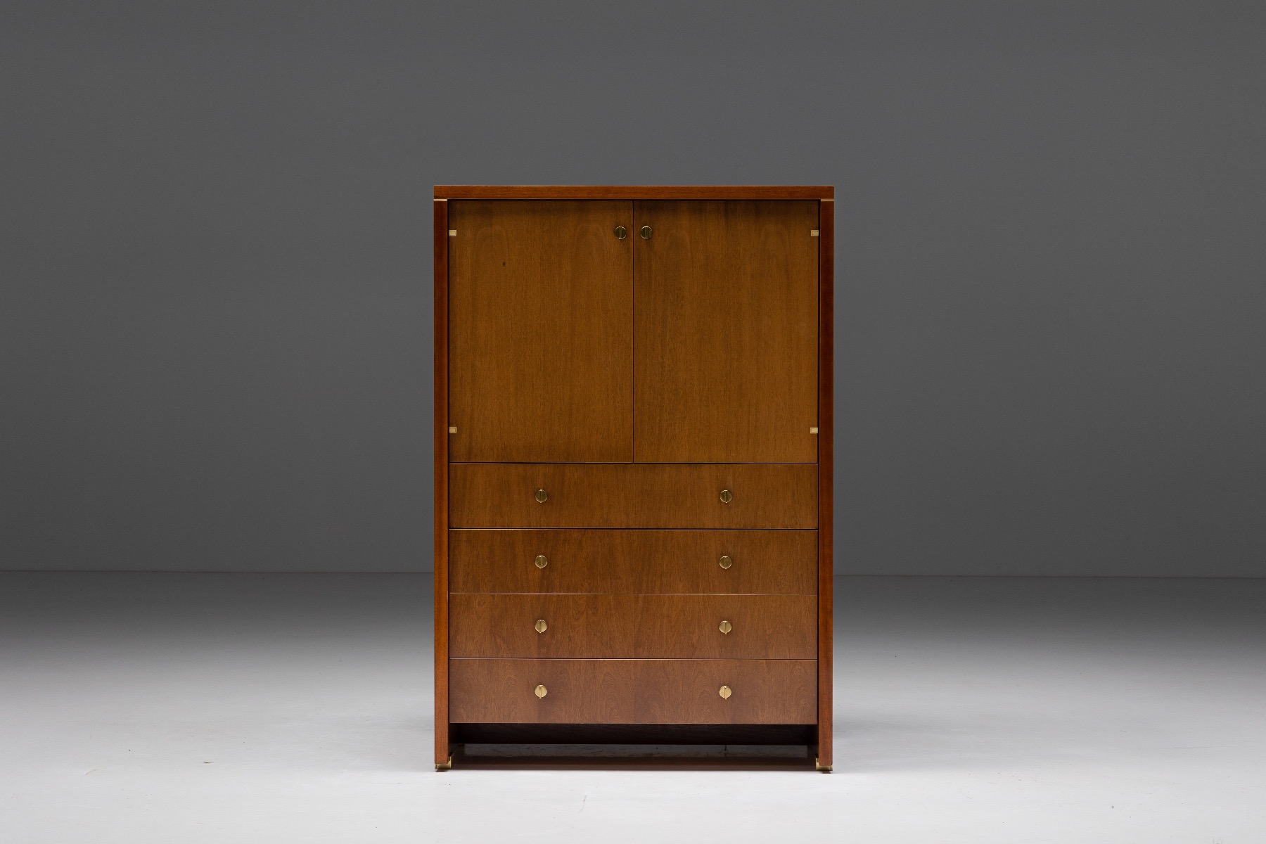 Walnut and brass cabinet by Pierre Balmain from the 1980s
