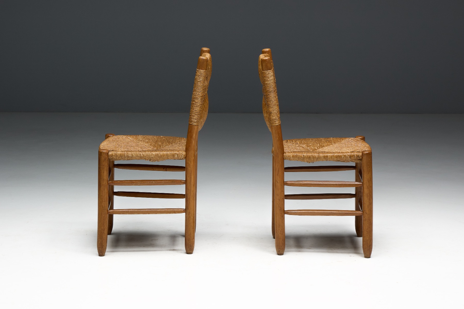 Architectural French Bauche dining chair from mid century