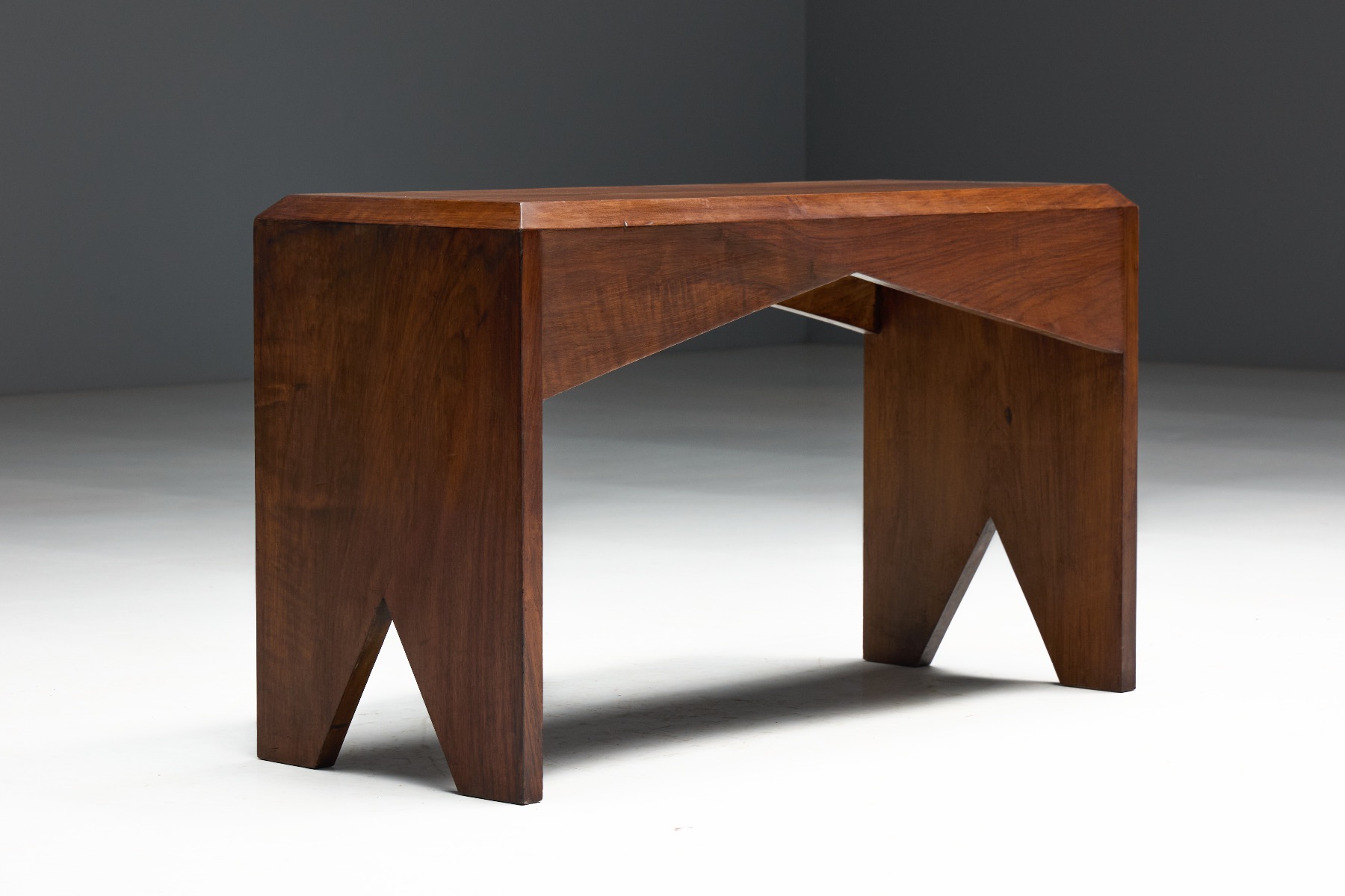 Classic mid century modern walnut bench
