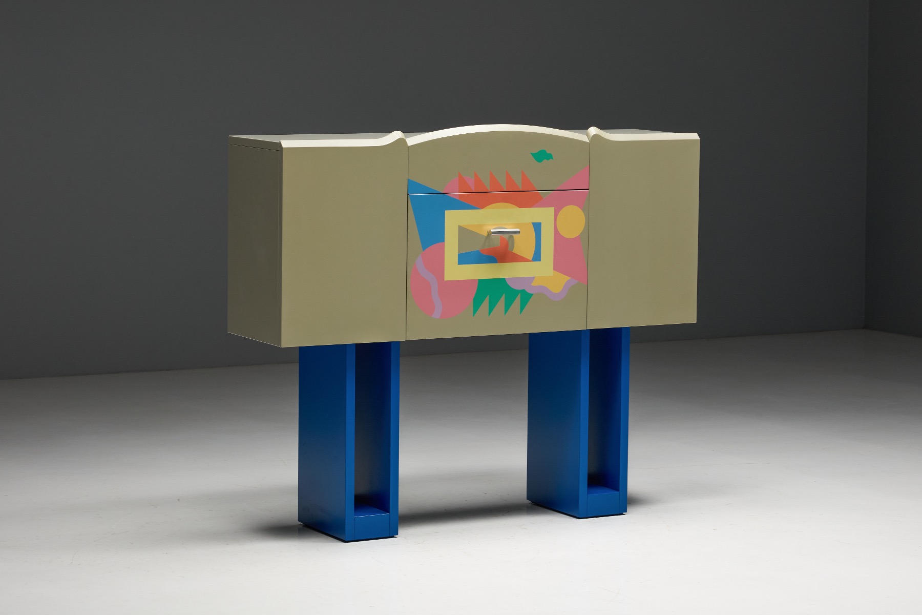 Colorful postmodern Cantaride bar cabinet