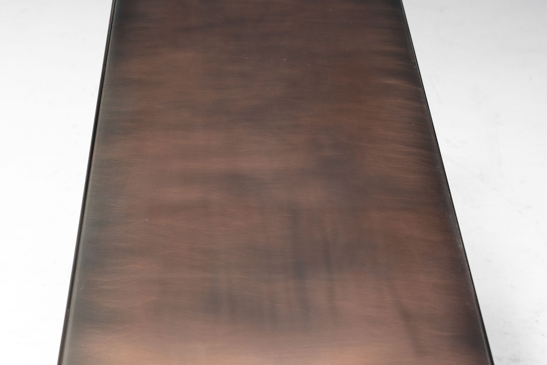 Gallery level bronze console table with sculptural design