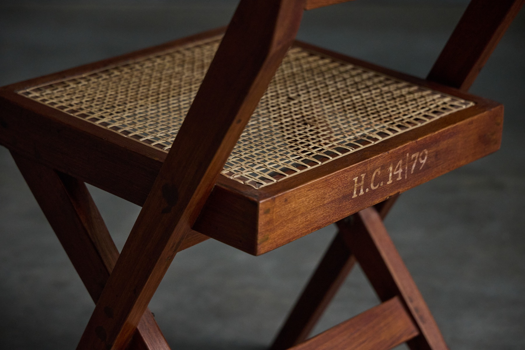 Iconic 1950s library chair designed by Pierre Jeanneret
