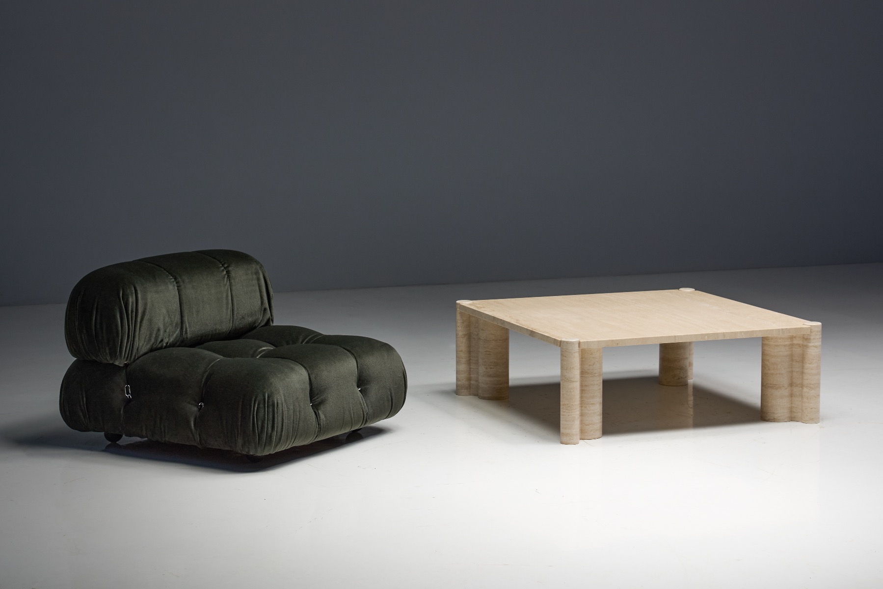 Jumbo travertine table by Knoll