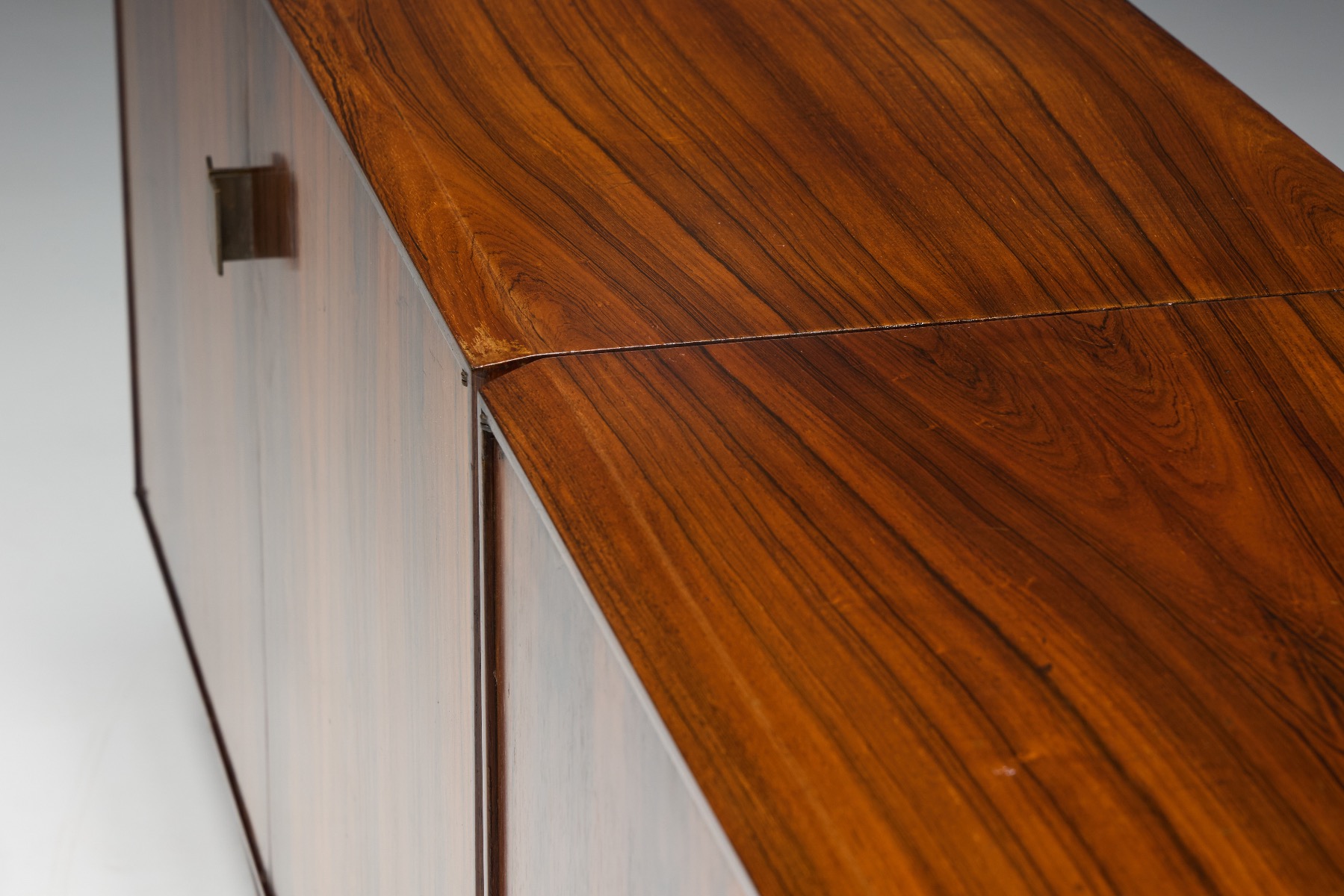 Architectural Brazilian sideboard with sculptural presence