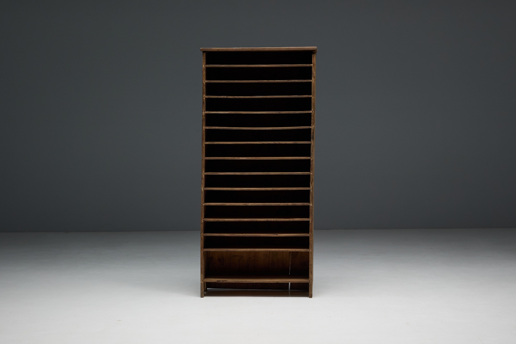 Museum level rustic folk art paper shelf