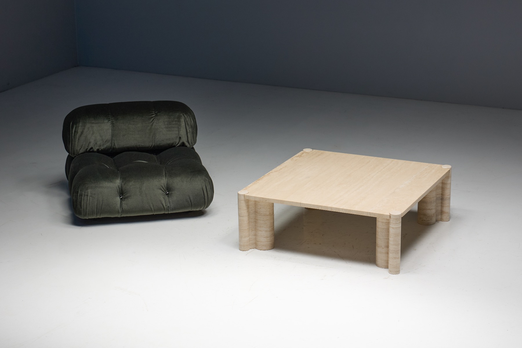 Gae Aulenti 1960s travertine coffee table