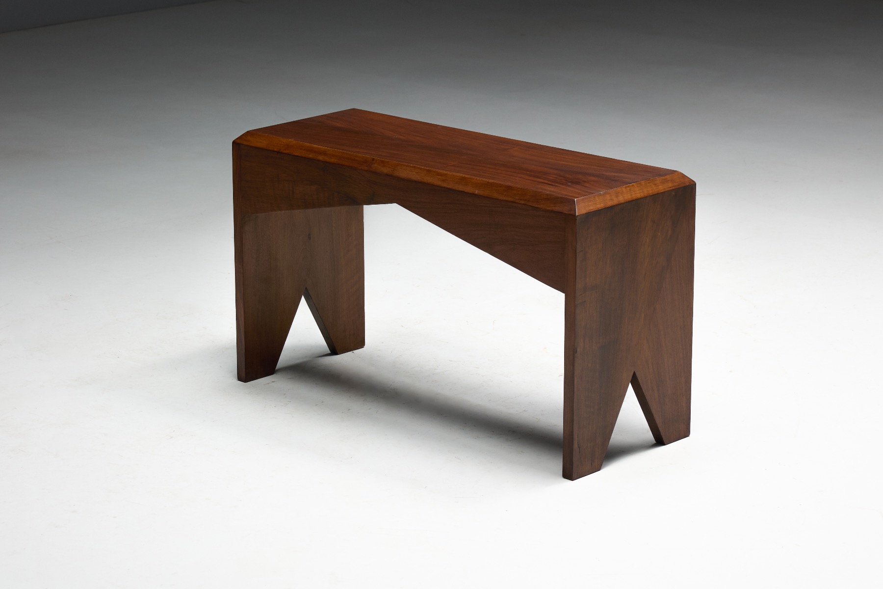 Museum level walnut bench from the late 20th century