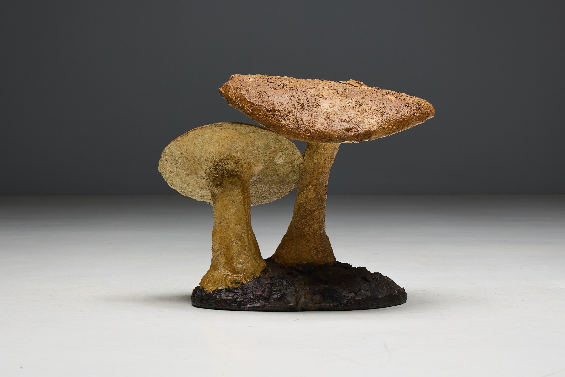 Organic abstract mushroom sculpture with natural balance