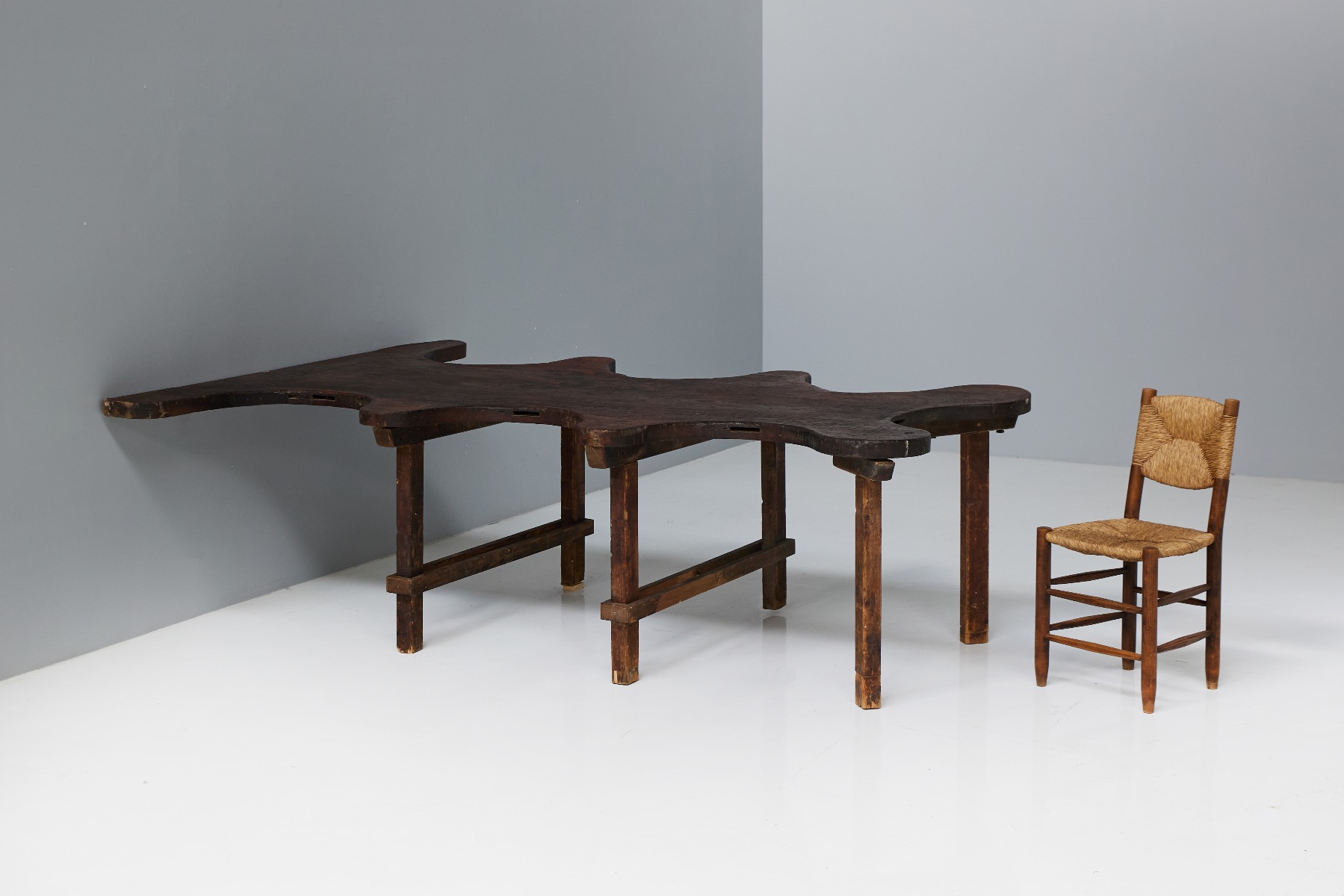 Solid wood organic table handcrafted