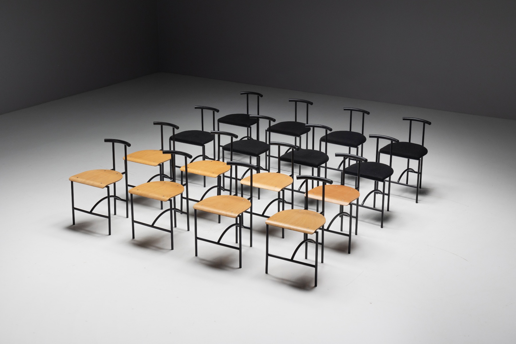 Geometric postmodern Tokyo chairs