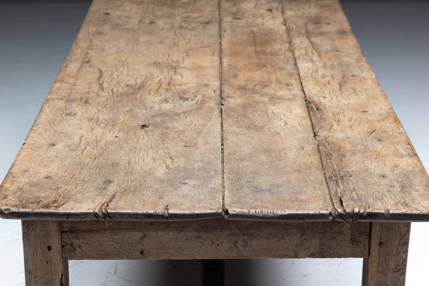 Large rustic farmhouse dining table from the 19th century