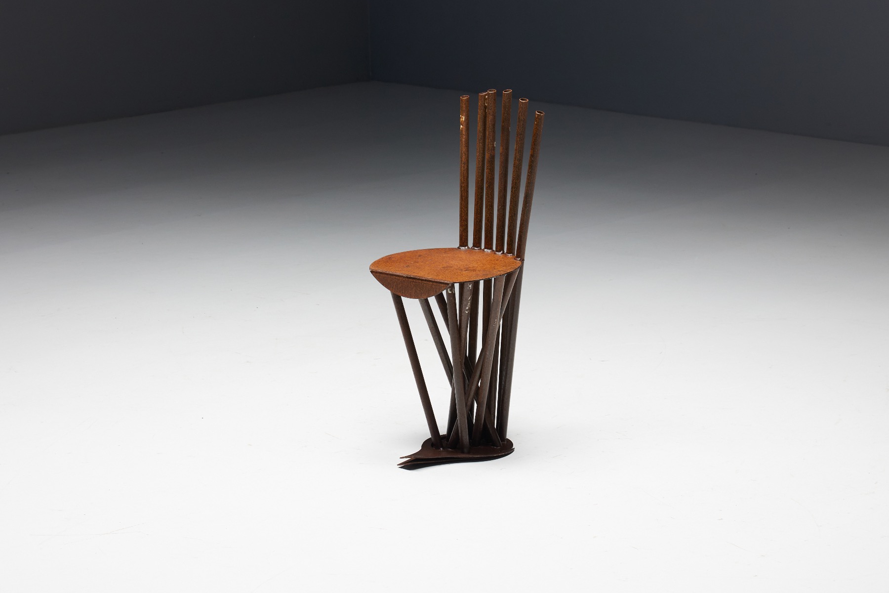 1950s rustic industrial chairs
