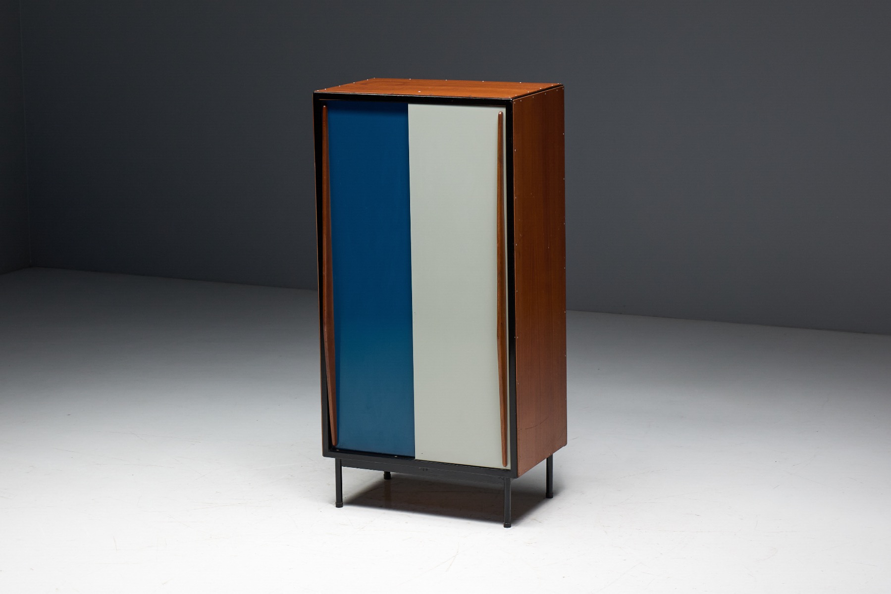 Belgian mid century modernist wardrobe with clean lines