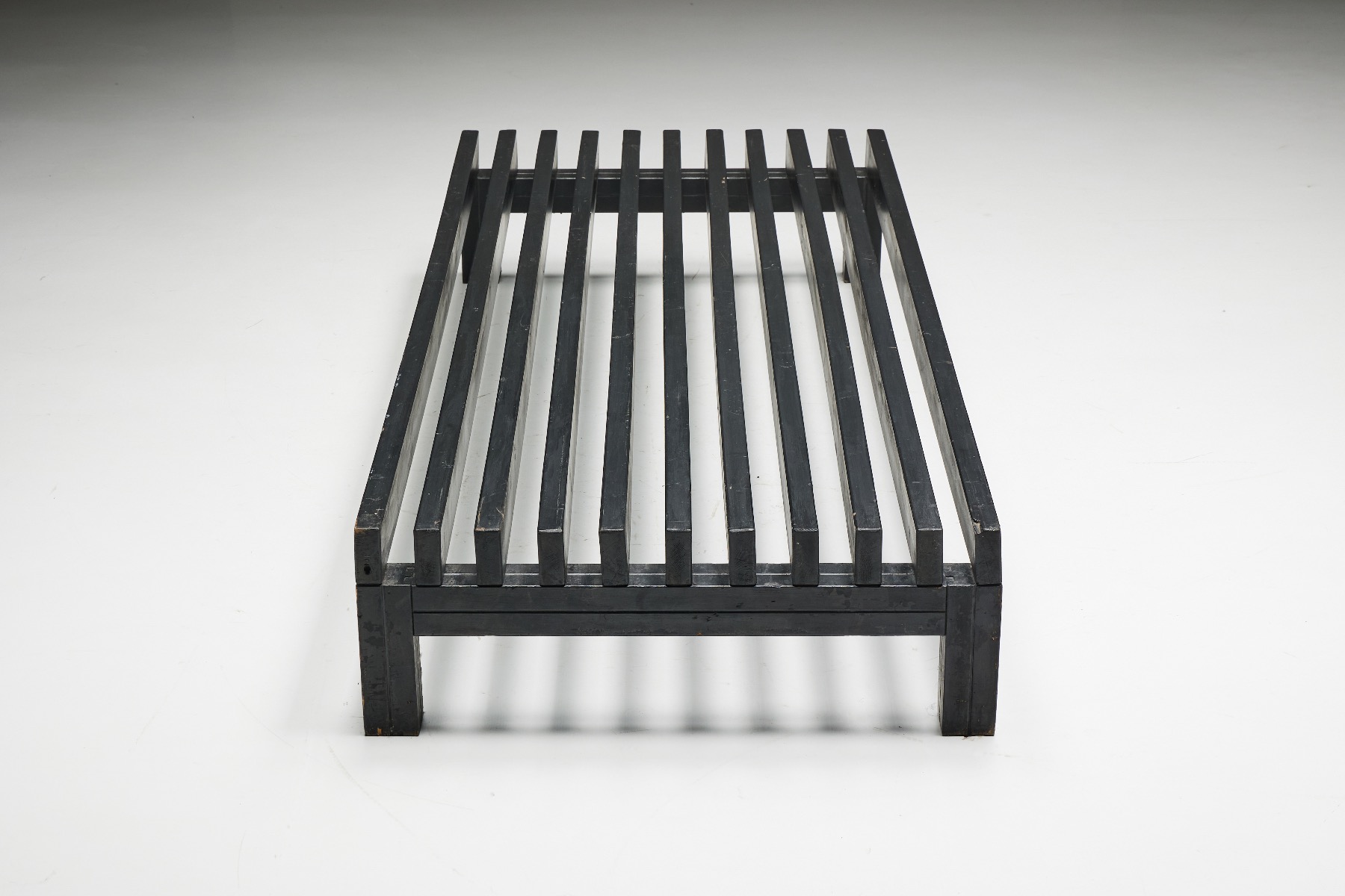Versatile slatted bench or coffee table in wood