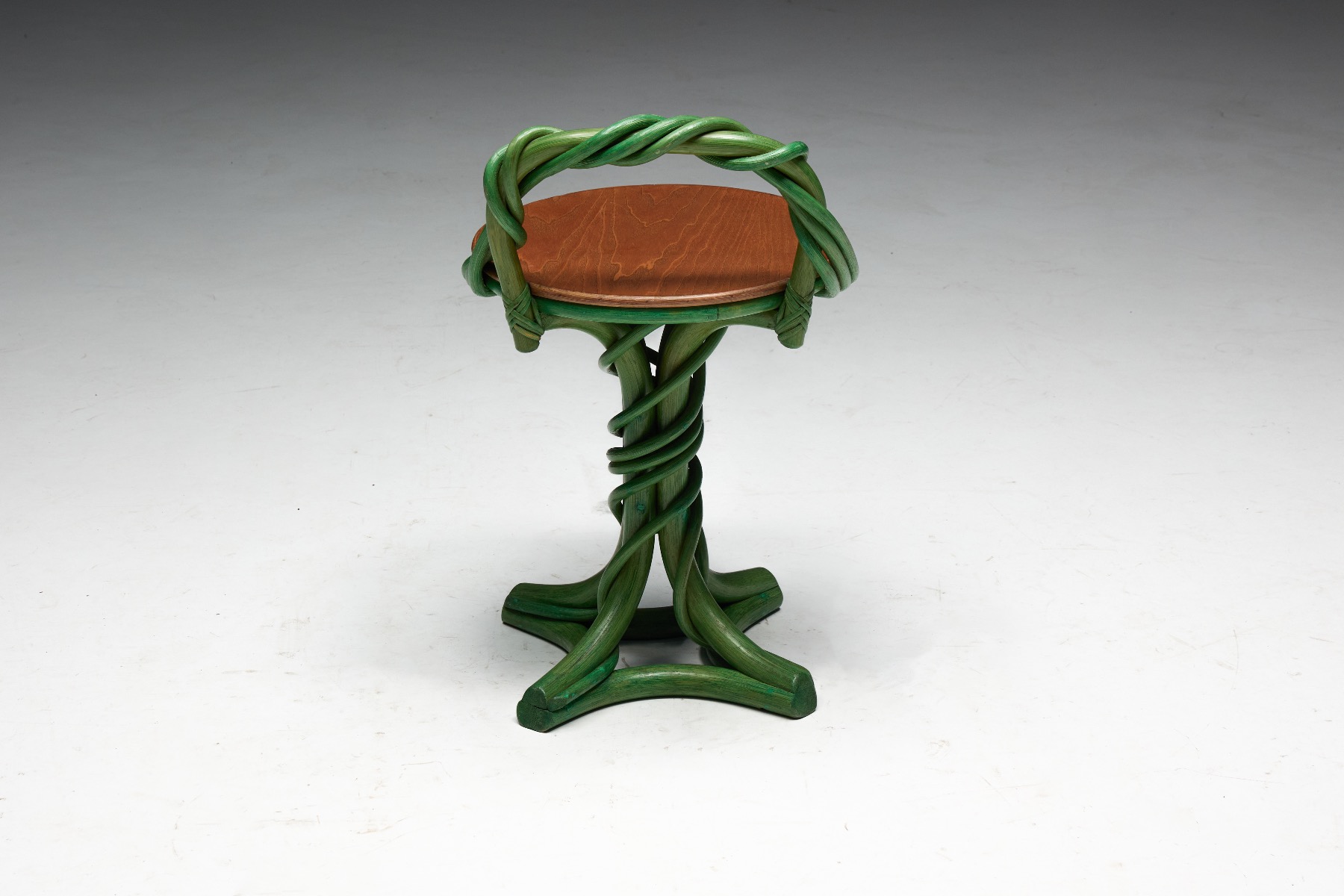 Gallery level vine twist stool with artistic presence