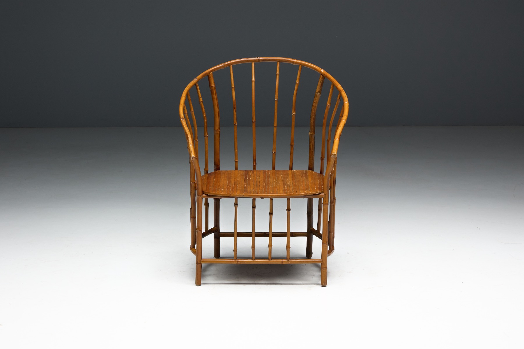 Organic rustic bamboo armchair with handcrafted feel