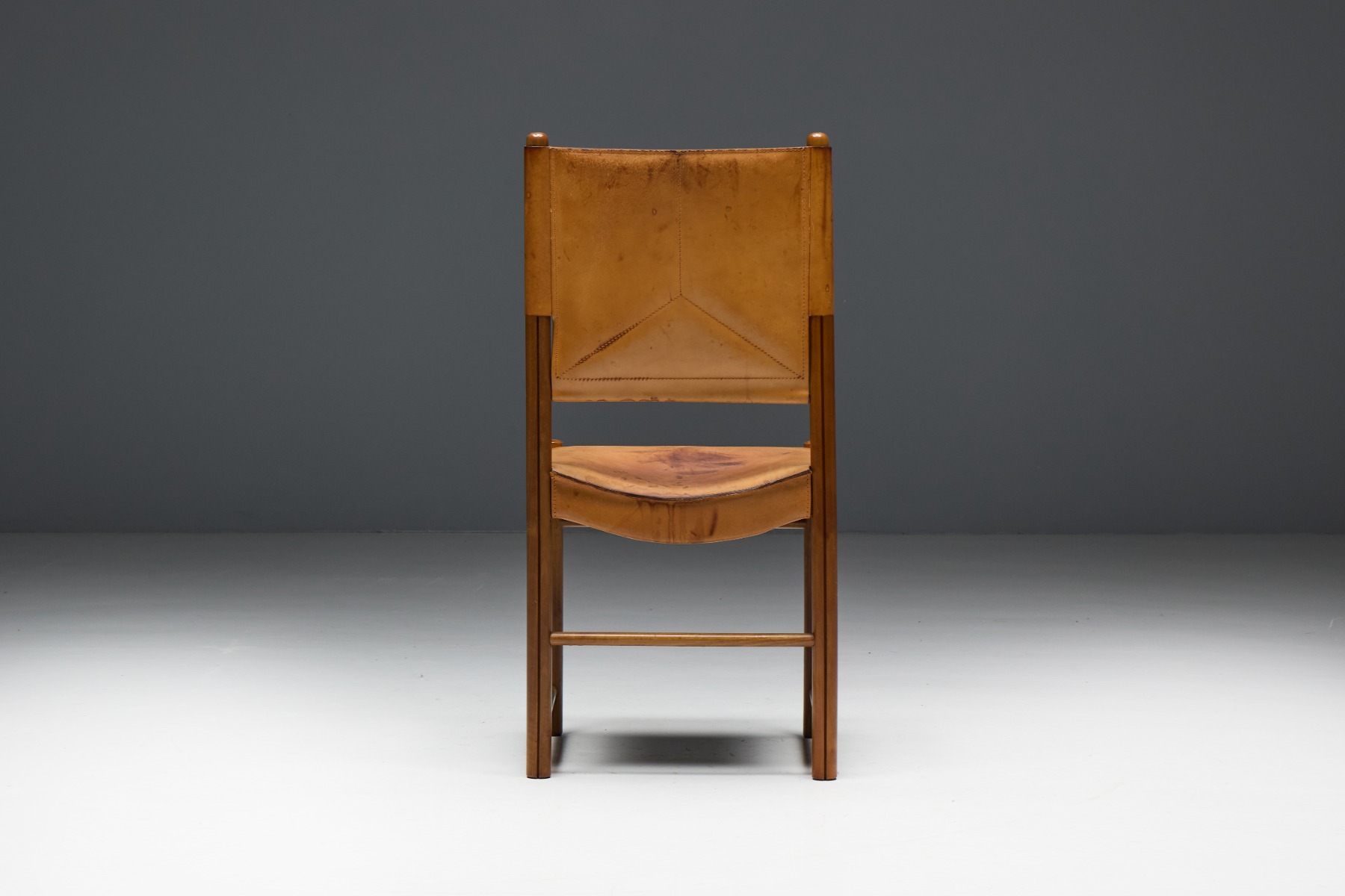 Collectible 1960s leather dining chairs