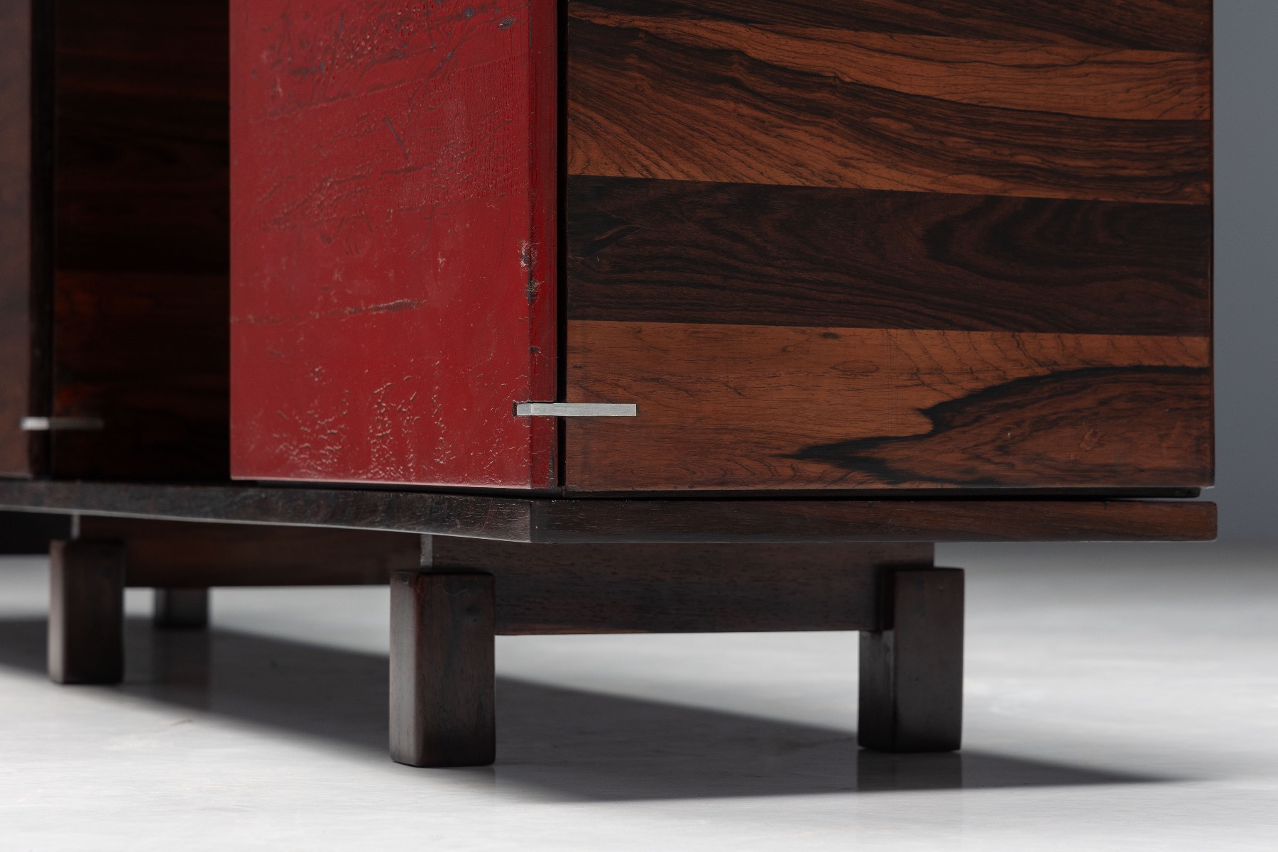Architectural storage credenza with modular layout
