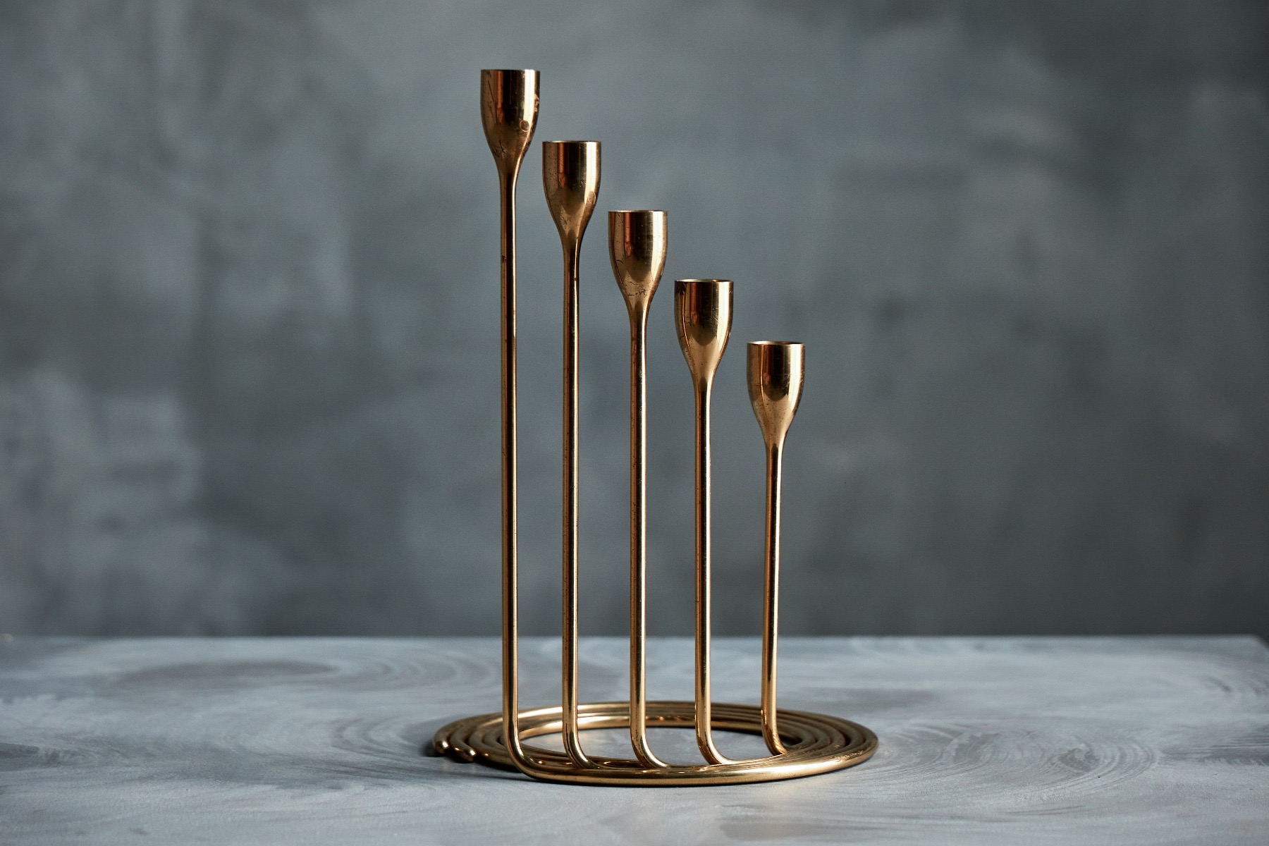 Classic brass table candle holders