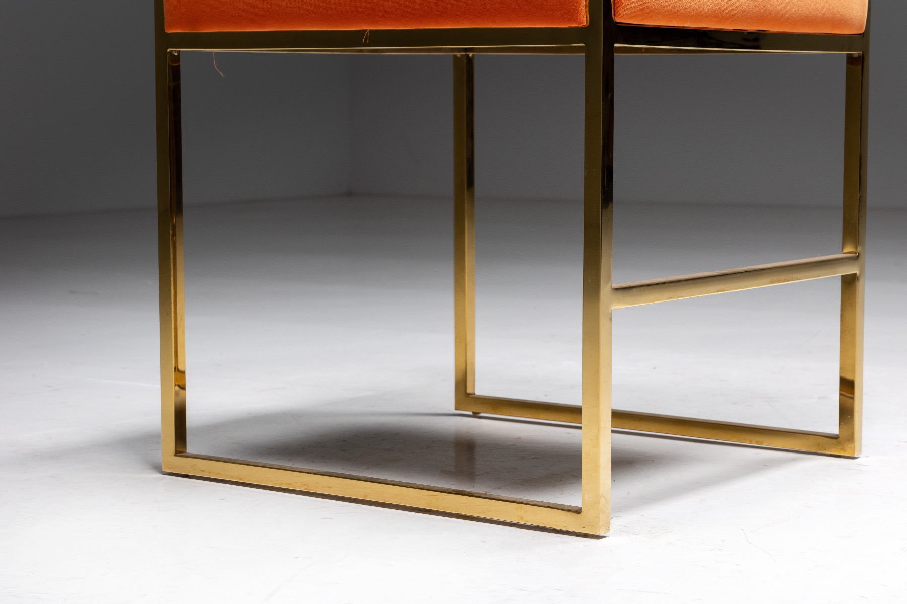 Collectible Maison Jansen brass dining seating from the 1980s