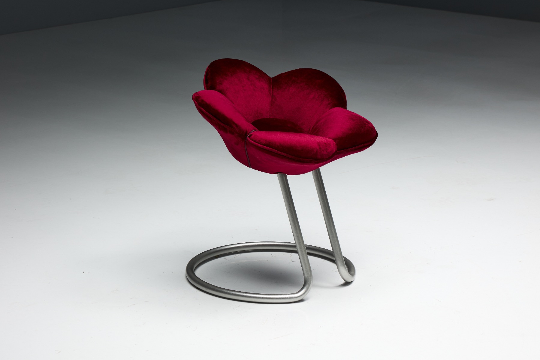Bold floral stool with avant garde aesthetics