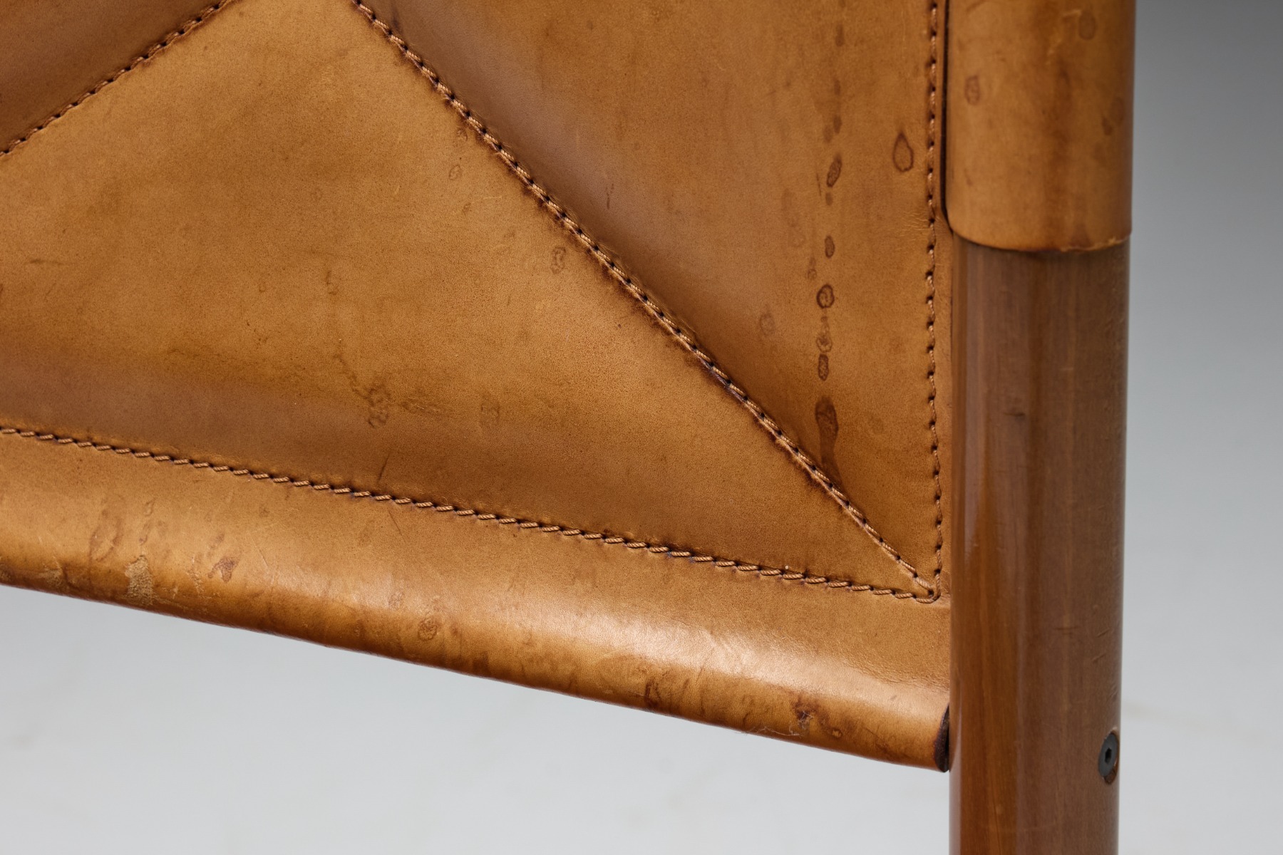 Classic 1960s modernist leather dining chairs
