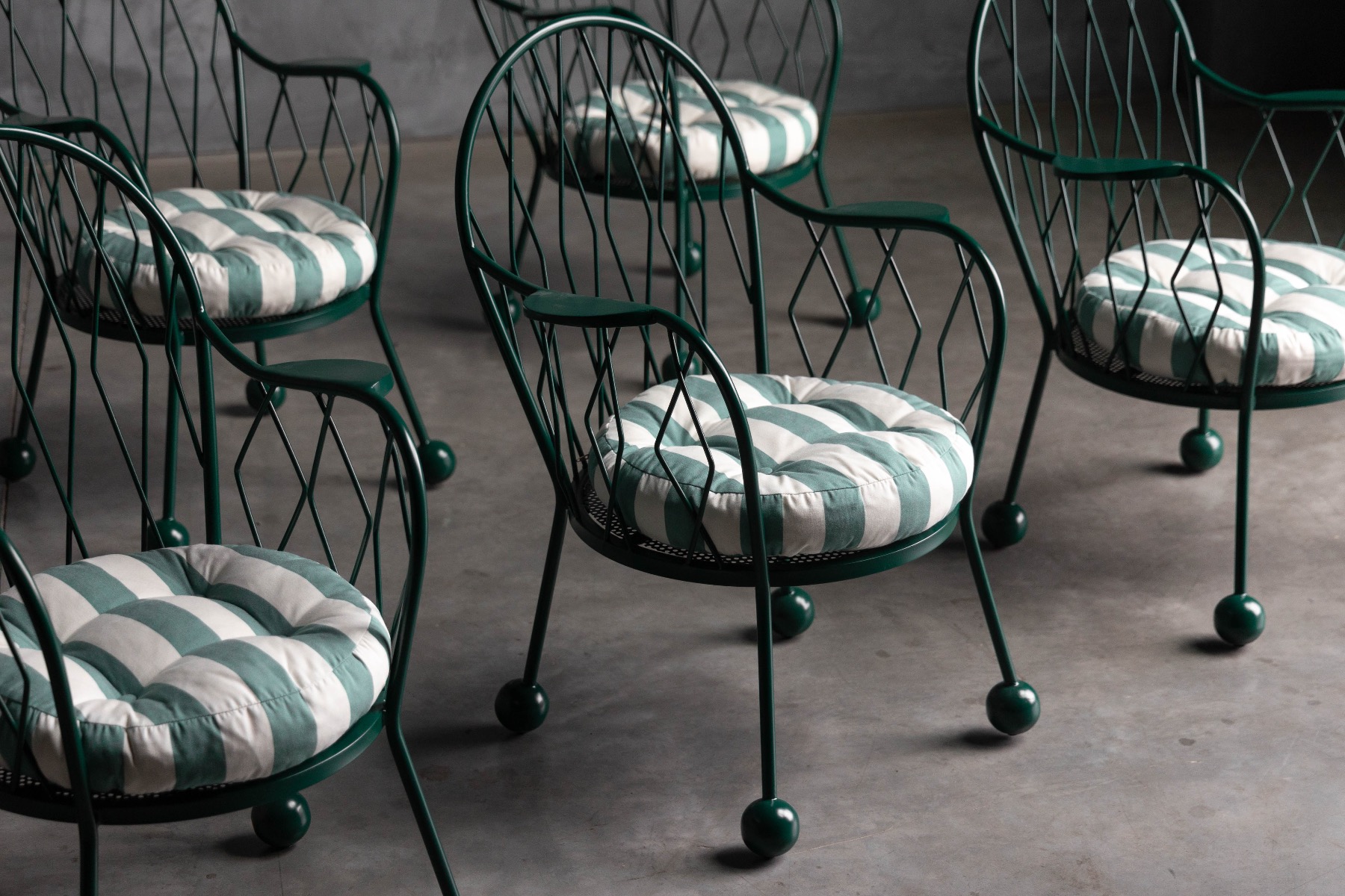 1950s sculptural garden armchair with modernist form