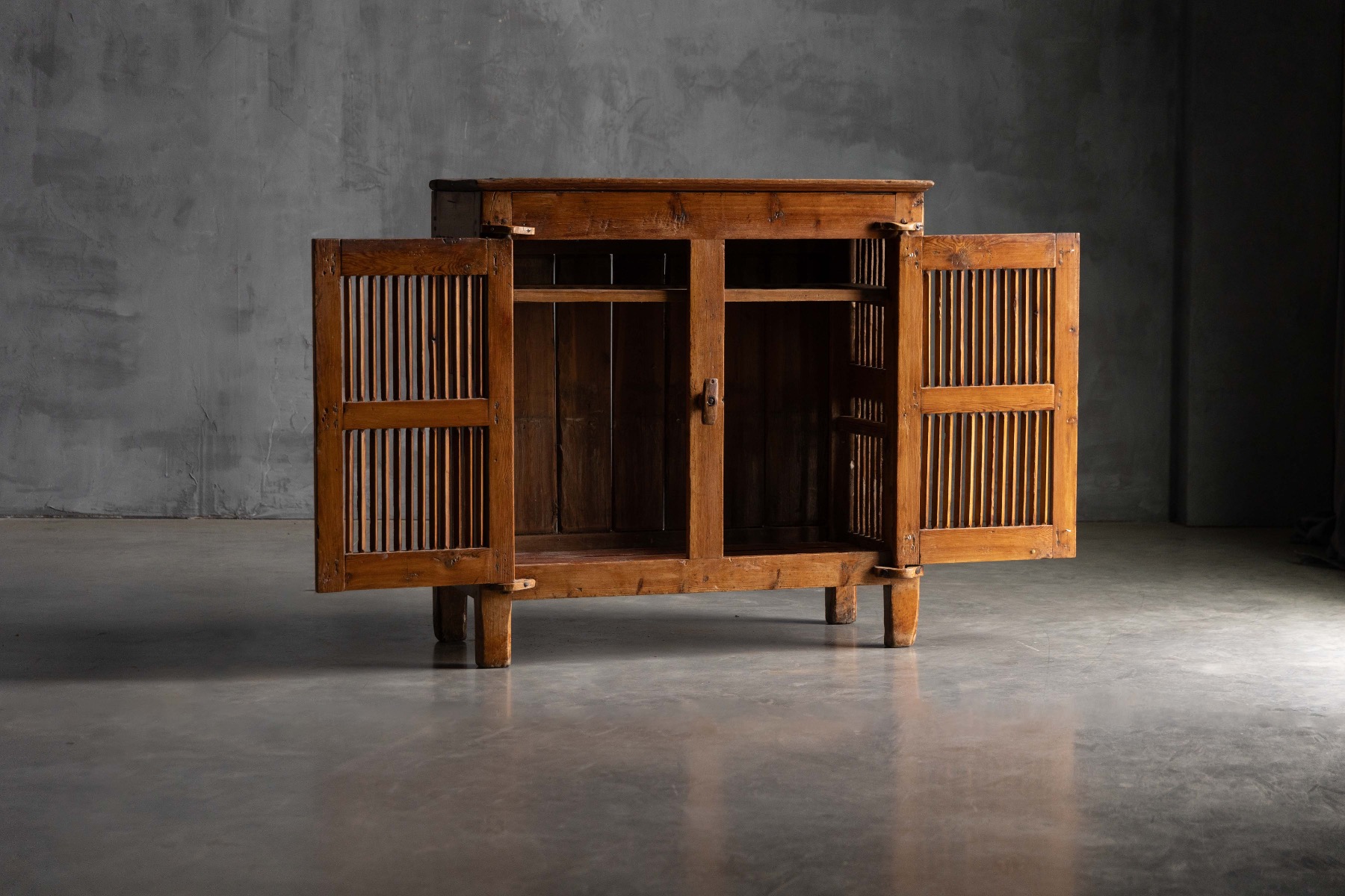 19th century alpine tommière cabinet used for drying cheese