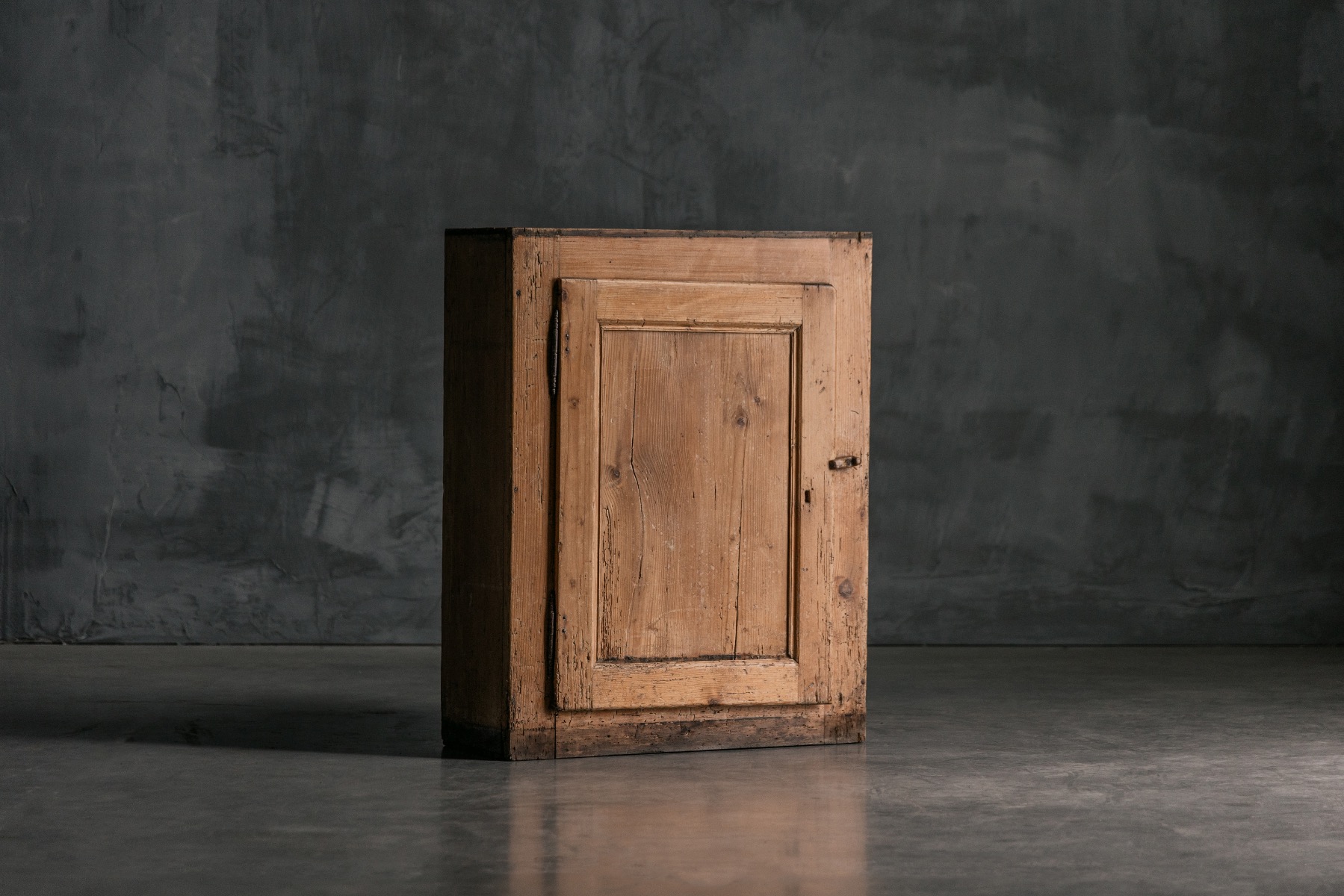 19th century country folk cupboard with aged patina