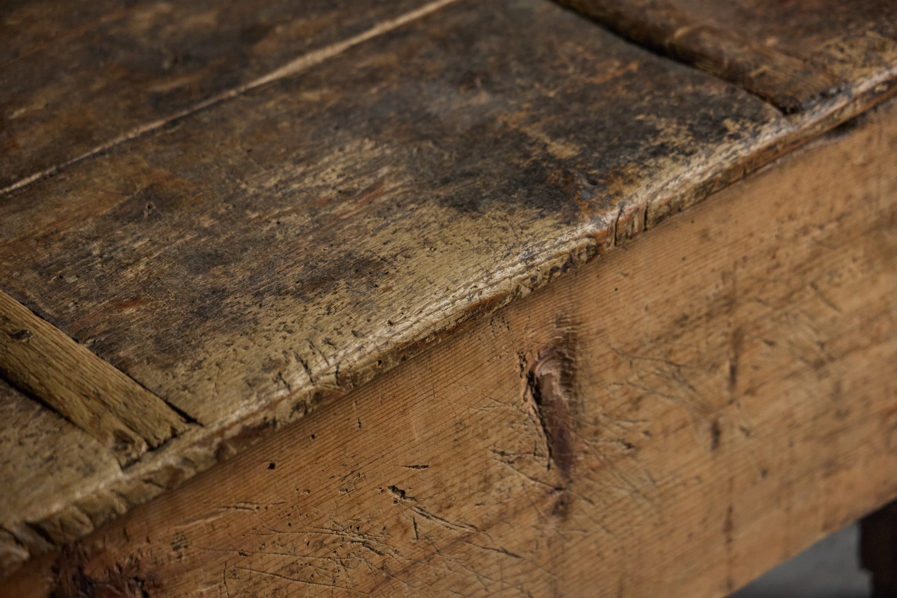 19th century country wooden storage chest