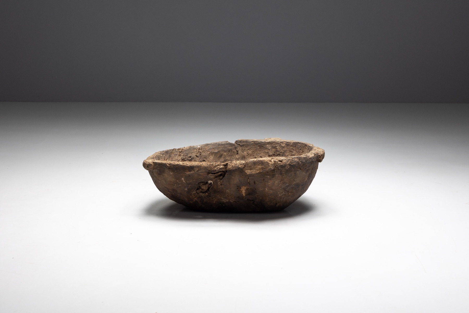 19th century hand carved wooden bowl