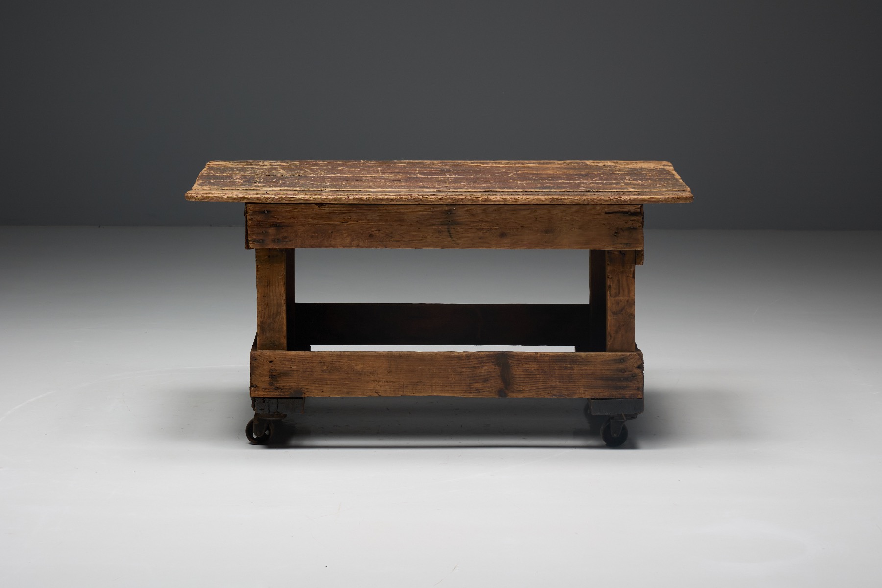 19th century industrial wooden table