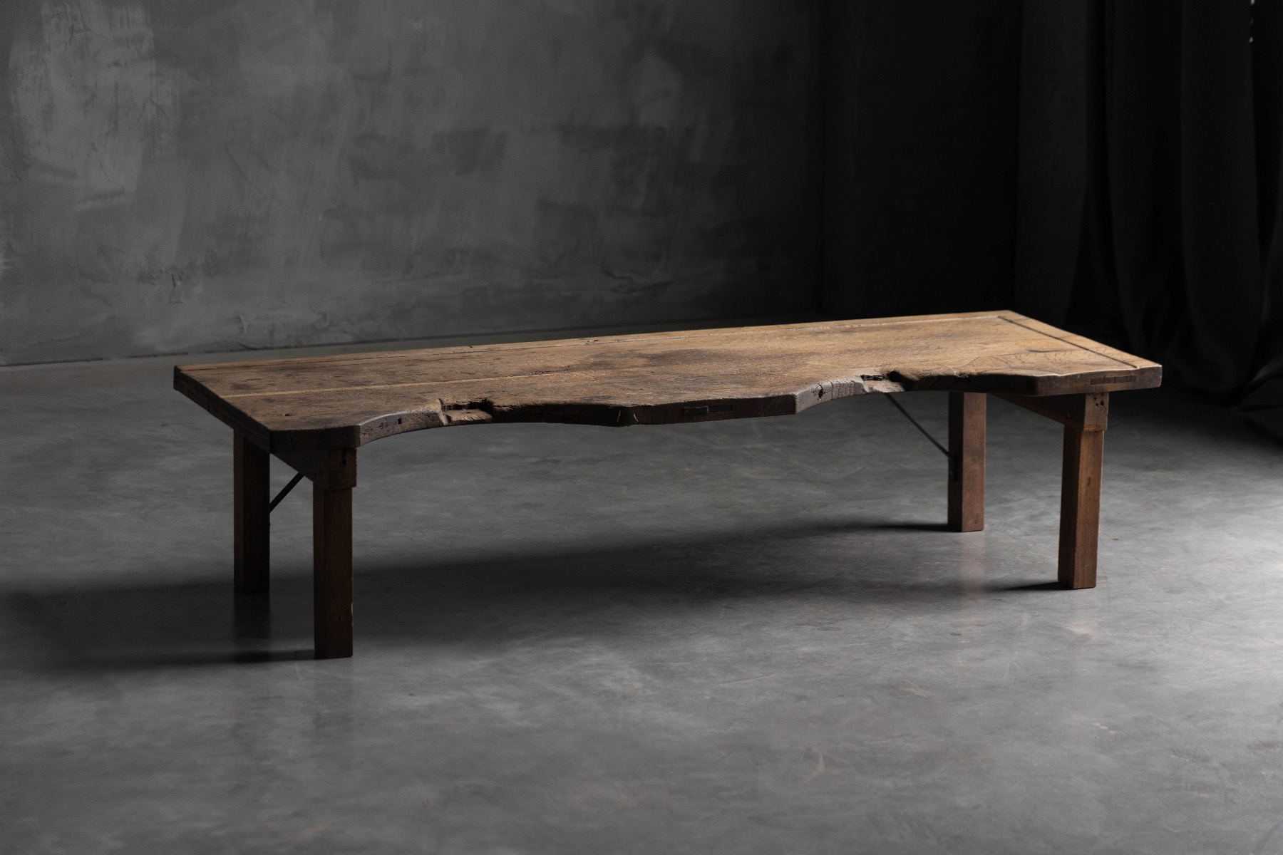 19th century jeweller worktable repurposed as coffee table