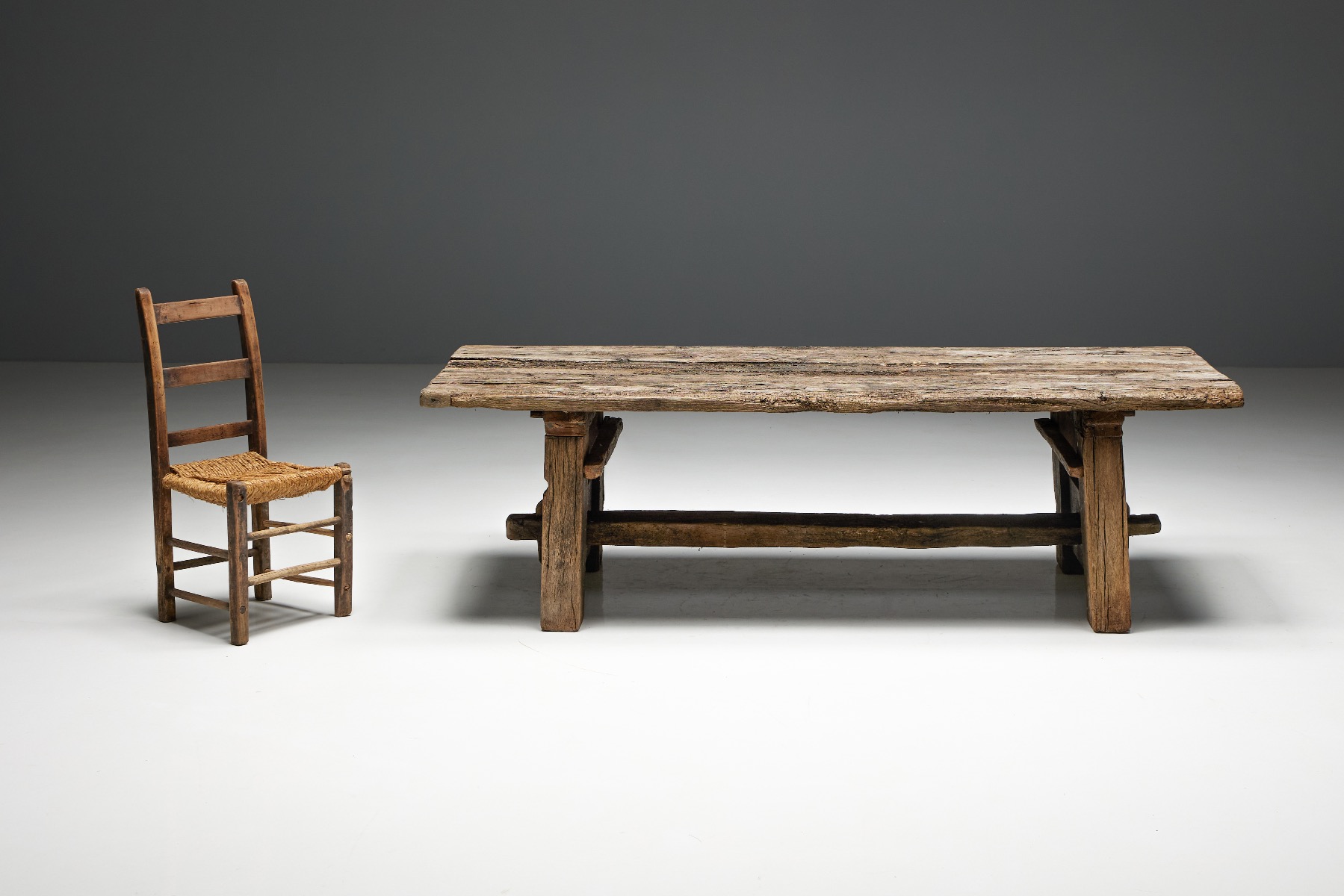 19th century primitive wood side table