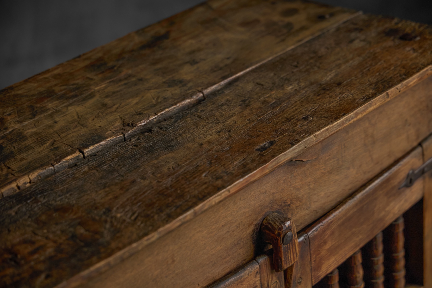 19th century rural pantry cabinet with art populaire character