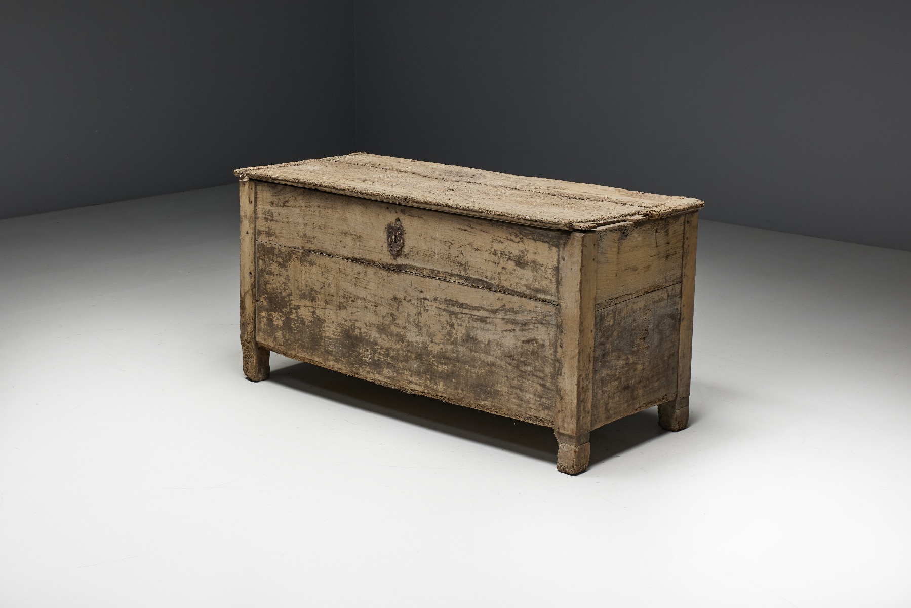19th century rural wooden chest