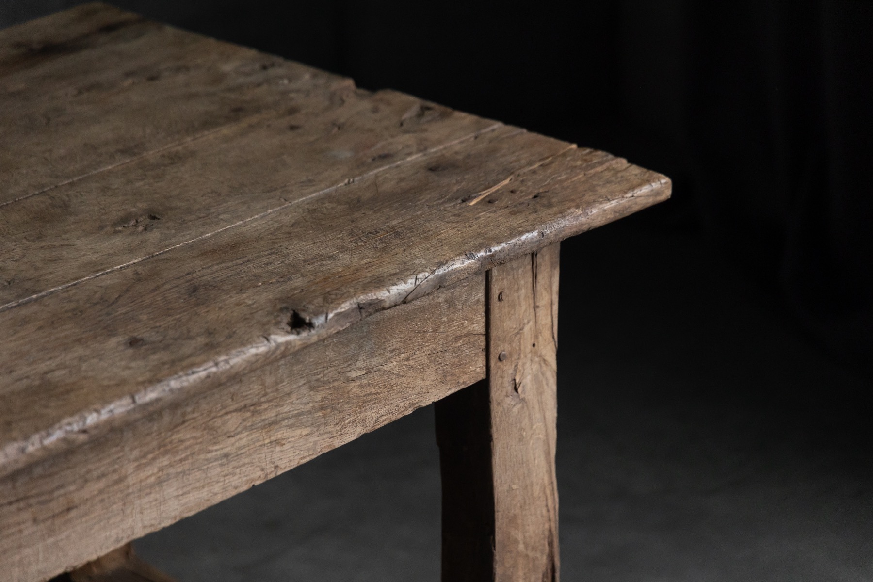 19th century farmhouse dining table with rustic vernacular character