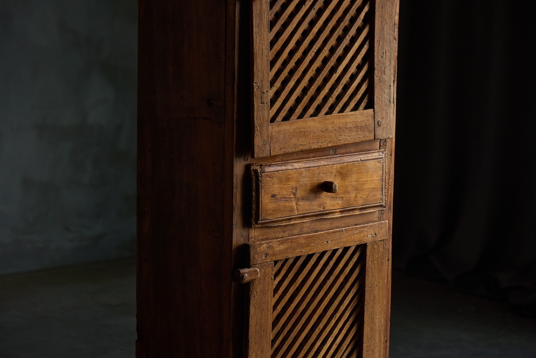 19th century folk art cabinet with rustic character