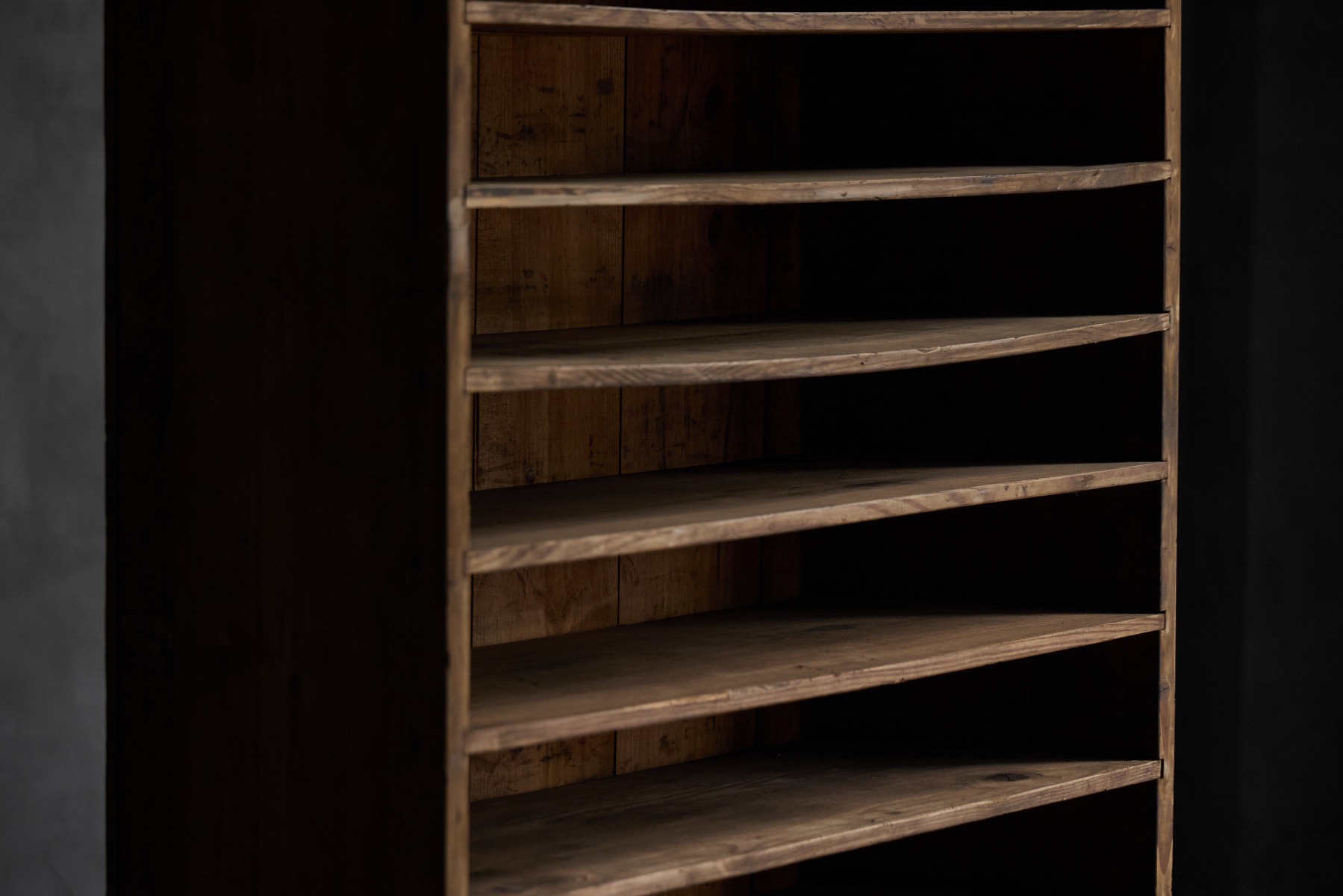 19th century folk art wall shelf for paper storage