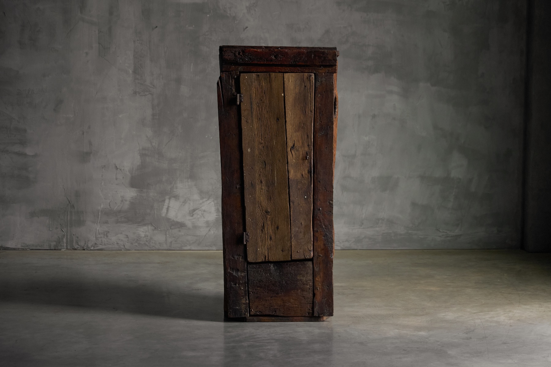 19th century vernacular bonnetière cabinet in solid wood
