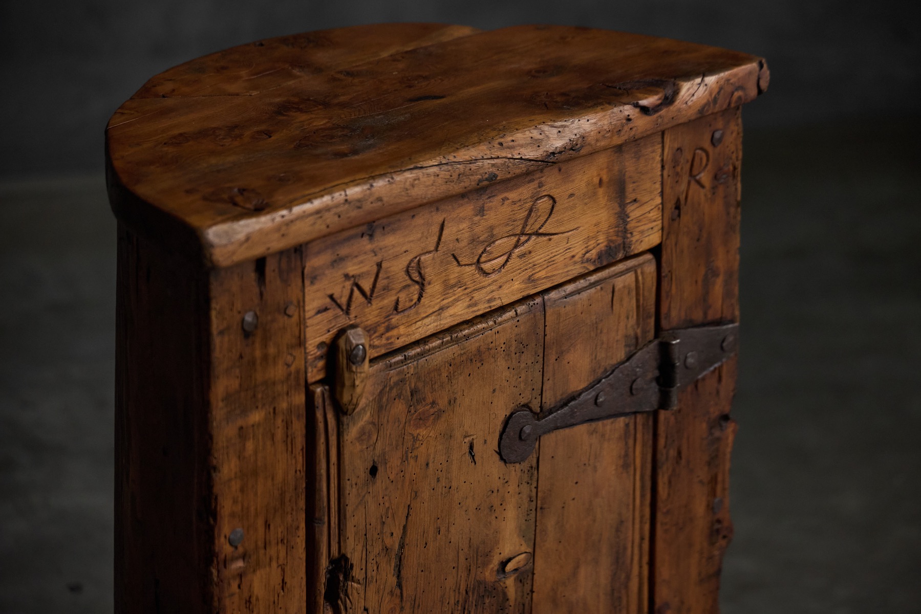 19th century vernacular folk art cabinet with rural character
