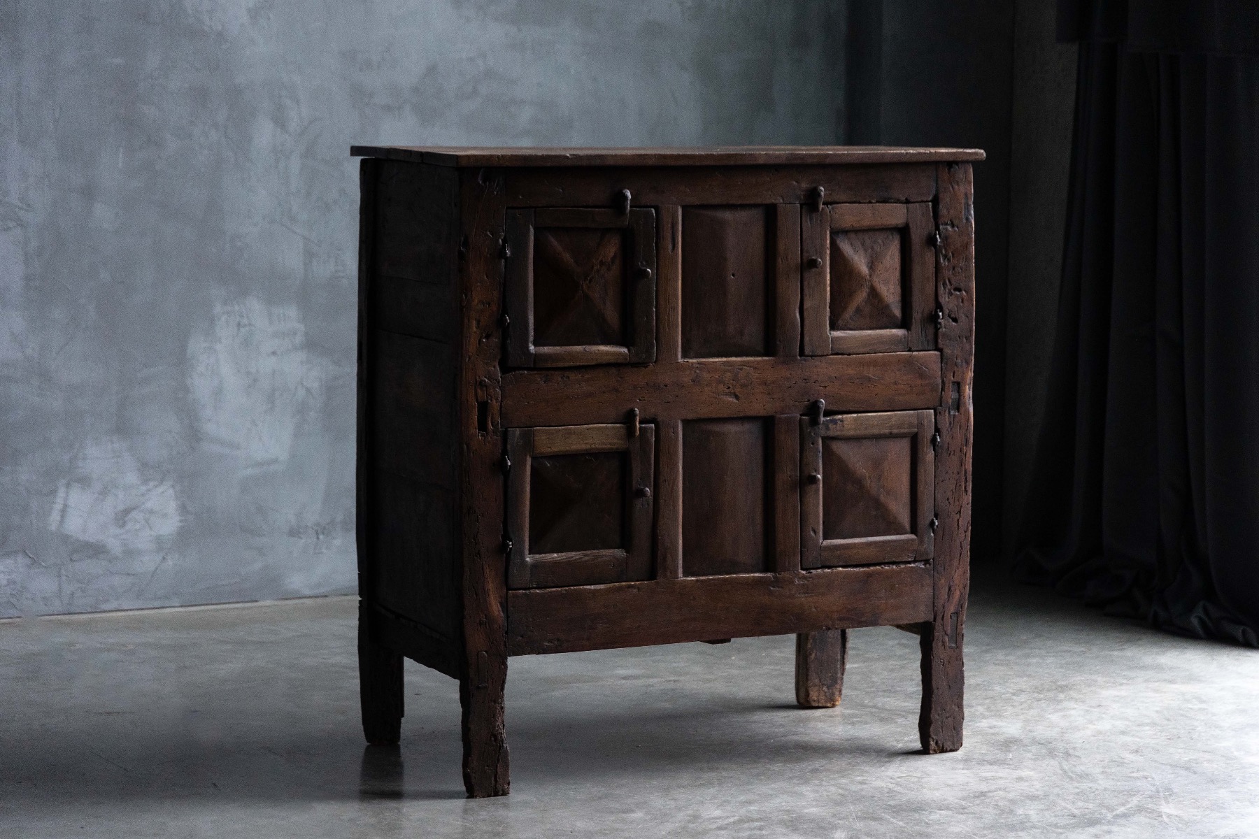 19th century handcrafted vernacular wooden cupboard