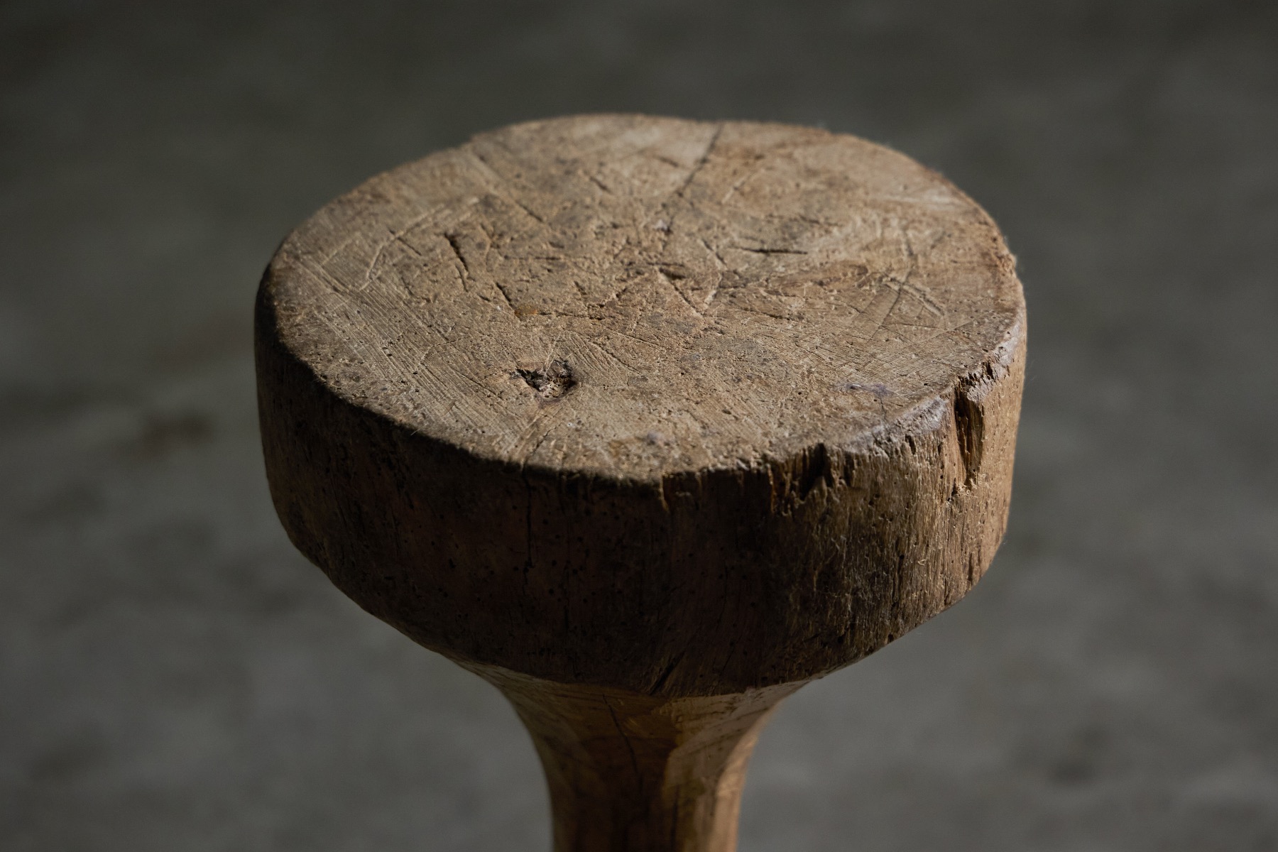 19th century wooden stool with natural organic form